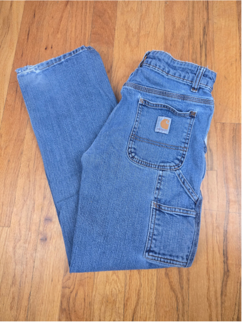 Boys Carhartt Jeans Size 12 Blue Denim Carpenter Pants